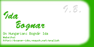 ida bognar business card